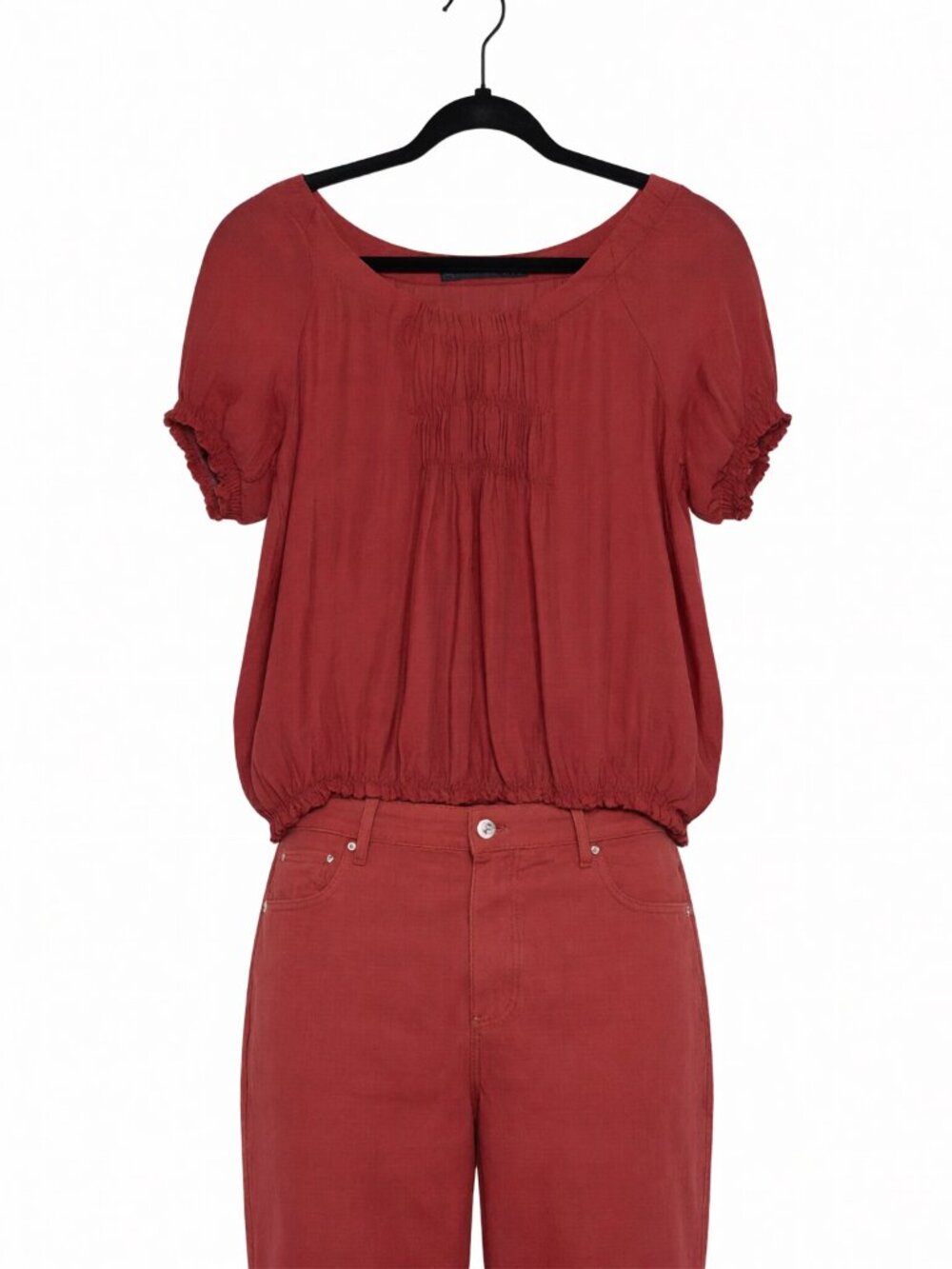 Zara Basic Red Women's Short Sleeve Top XL